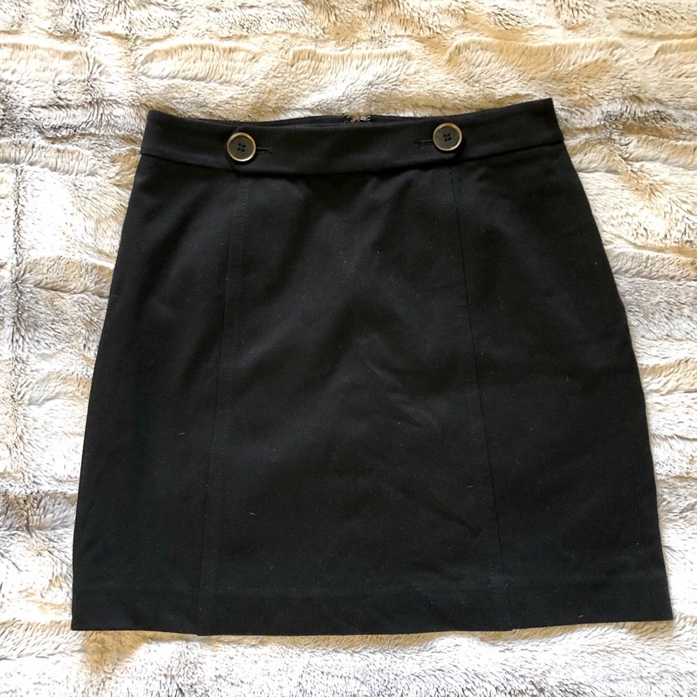 LOFT Black Thick Mini Skirt